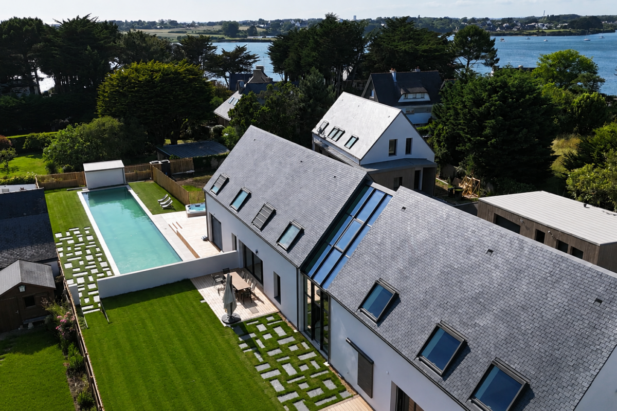 piscine 25 mètres maison mer etel